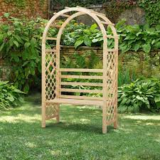 Outsunny Wood Garden Arch With Bench