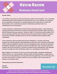 Certified nursing assistants require strong interpersonal skills. Nursing Assistant Cover Letter Samples Templates Pdf Word 2021 Nursing Assistant Cover Letters Rb