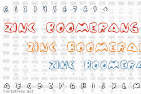 zinc boomerang font fonts4free