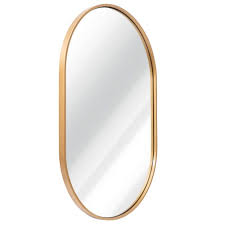 Oval Wall Mirror Gold 24x36 Inch