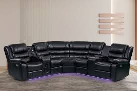 leather sectional power reclining sofa