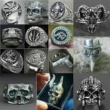 biker rings skull men jewelry