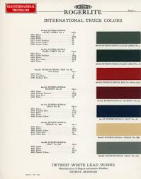 Colour Charts Old International Truck Parts