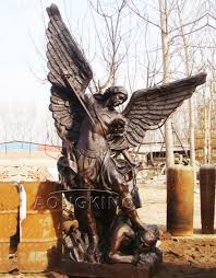 st michael archangel statue metal art