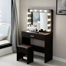 Vanity Makeup Table With Lighted Mirror Cushioned Stool Dressing Table Set Ca For Sale Online