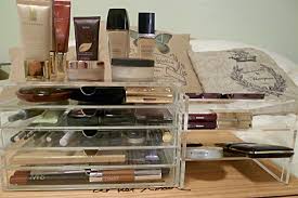drawer case and rack makeup storage