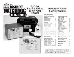 Basement Watchdog Big Dog User Manual