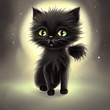 Cute and Adorable Furry Fluffy Black Kitten · Creative Fabrica