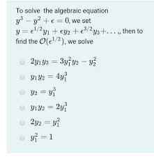 To Solve The Algebraic Equation Y