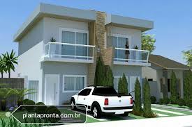 Browse our duplex house plans below or use the quick search tool on our home page to specify square footage, width and depth, number of bedrooms, bathrooms, levels and garage stalls. Two Level Duplex House With Flat Roof And Balcony By Plantapronta Brazil Estimation Qs