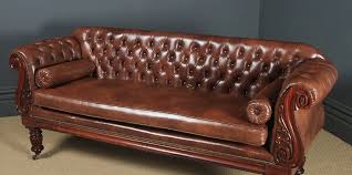 Leather Couch Mahogany Double Ended