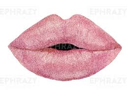 pink glitter lips dripping digital