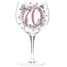 70th Birthday Wine Glass Sb1890