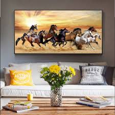 40x80cm Modern Running Horses Canvas