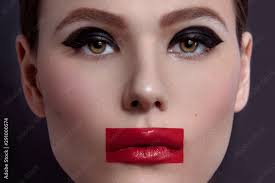 fashion art makeup red lips