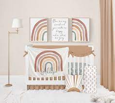 Boho Crib Bedding Set Rainbow Crib