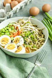 easy homemade ramen with eggs in the