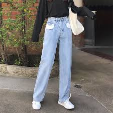 Loose Wide Leg Jeans Boyfriend For Women High Waist Jeans Vintage Straight Baggy Light Blue Jeans Woman Korean Long Denim Pants Jeans Aliexpress