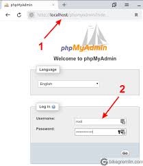 phpmyadmin database creation and user
