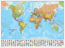 Large World Wall Map Political With