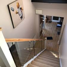 white oak and glass staircase abbott wade