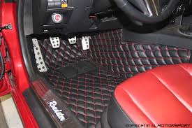 mx 5 quilted carpet mat set black red