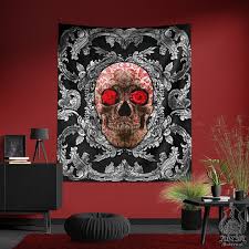 Skull Tapestry Macabre Wall Hanging