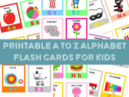 z alphabet flash cards for kids