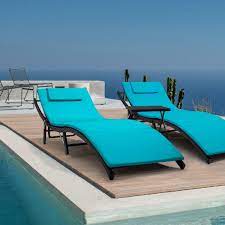 3 pcs adjule pool chaise lounge