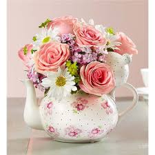 Résultat de recherche d'images pour "flowers in a teapot"