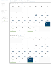 Flexible Dates Search Low Fare Calendar Alaska Airlines