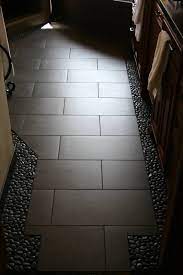 75 black pebble tile floor bathroom