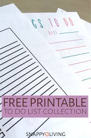 Free Printable To Do List Collection Snappy Living