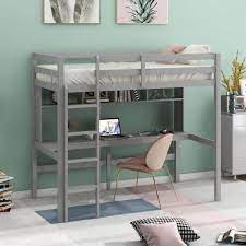 Eer Gray Twin Size Loft Bed With