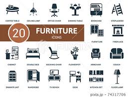 Furniture Icon Set Collection Contain