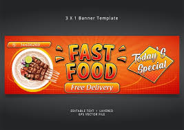 3 x 1 fast food banner template
