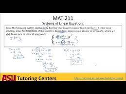 Systems Of Linear Equations 1 You