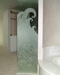 Ferns Glass Shower Partition Tropical