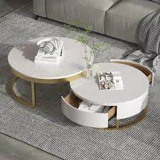 White Round Wood Coffee Table
