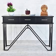 triple drawer solid wood black white