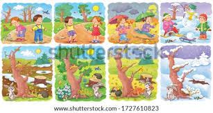 They are winter, spring, summer and autumn. Shutterstock Puzzlepix