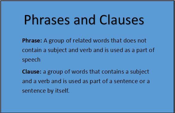 PHRASES AND CLAUSES