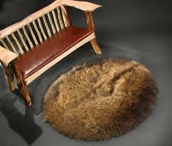 buffalo fur round rug