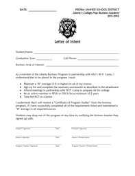 letter of intent for business