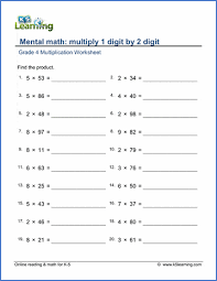 mental multiplication worksheets