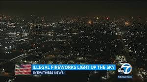illegal fireworks light up night sky
