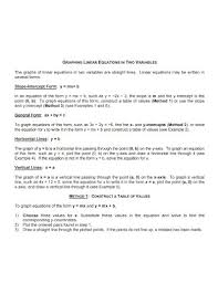 Linear Equations Examples Format