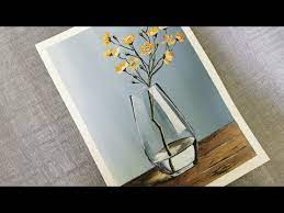 Easy Glass Vase Acrylic Painting For