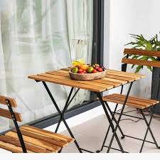 Oahu Wooden Folding Chairs Set Brown