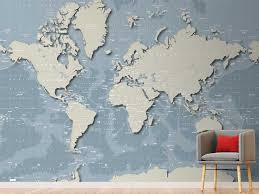 Floating World Map Wallpaper Mural